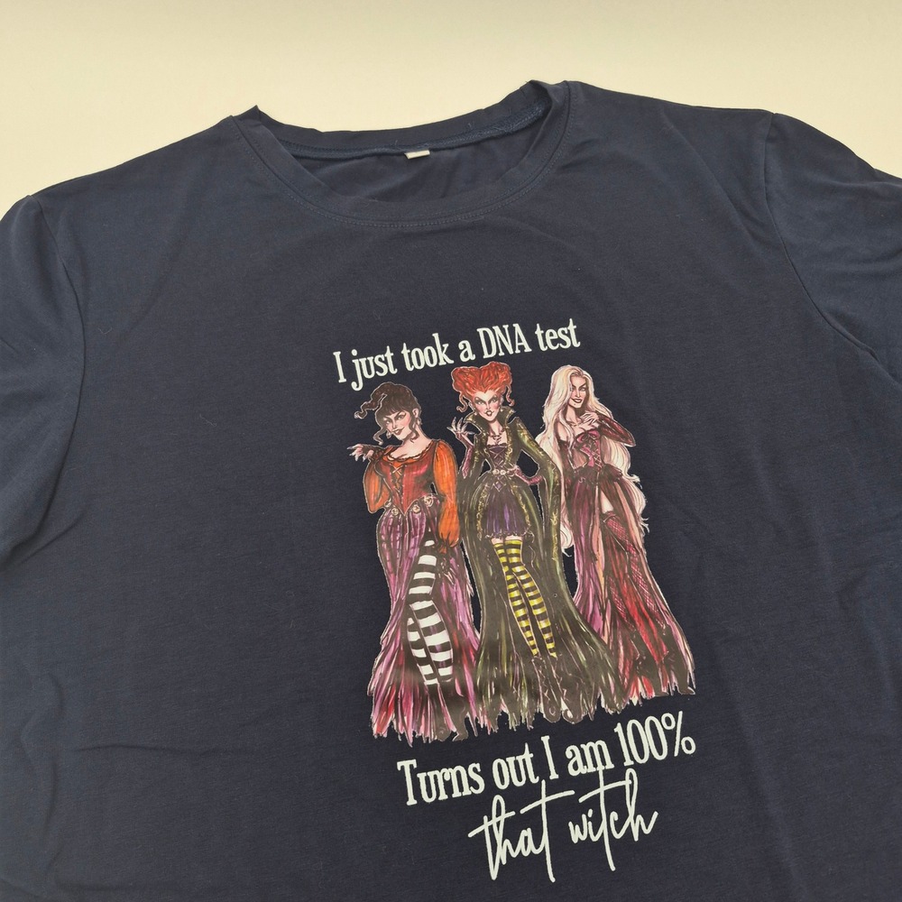 Hocus Pocus Sanderson Sisters 100% That Witch Graphic Tee Navy Blue Large